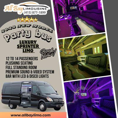 New 2024 Luxury Sprinter Limo and Party Bus:  Perfect for Every Occasion! 

#allbaylimousine #2024 #sprinterlimo #partybus #luxury #