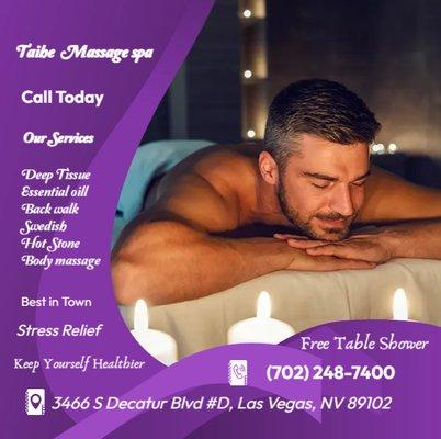 The full body massage targets all the major areas of the body that are most subject to strain and discomfort including the ne...