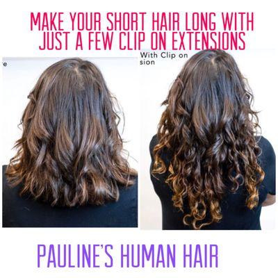 Pauline's Human hair.   Custom clip on extensions.   Human hair