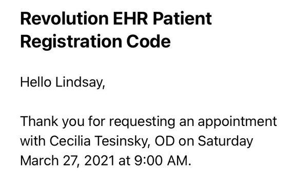 Appointment confirmation