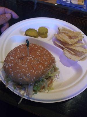 Big Mac Sloppy Joe with Potato Chips!  Delicious