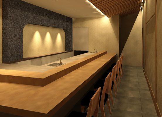 DTLA Sushi Restaurant 3d rendering