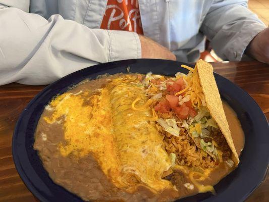 Enchilada & taco platter- delicious