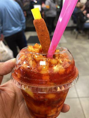 My mangonada ice cream + mango with extra chamoy. BOMB