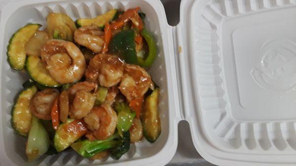 Prawns with mixed vegetables