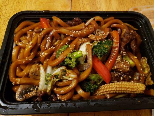 Beef udon noodle dinner