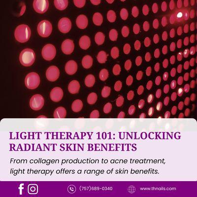 Say goodbye to skin woes! 

Light therapy offers multiple benefits, including acne treatment and skin rejuvenation.