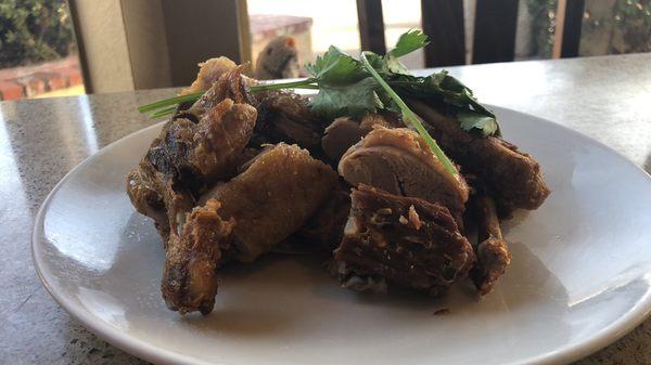 Mandarin crispy Duck(Half) $15.95 Half of duck with chinese spicy sauce