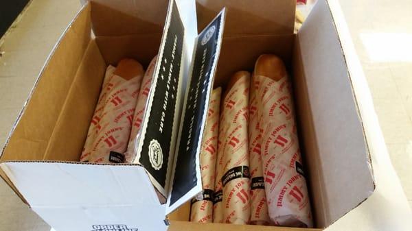 Bread donations for the 1st Annual Jay Oppenheimer Soup Scholarship. Thanks Jimmy Johns!