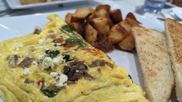 Veggie omelette with added sausage