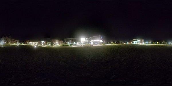 The whole quad at night!