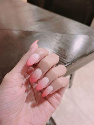 Pink ombre nails