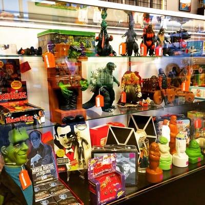 This place is bursting with vintage toys and collectibles... your childhood is back, in a big way!