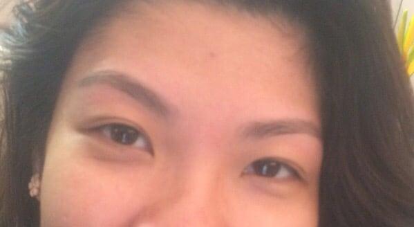 Waxed eyebrows