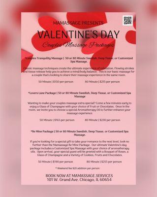 Couples Massage Packages to meet your Special Valentine's Day wishes!