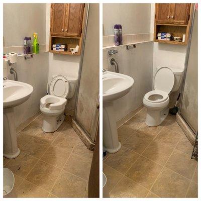 Bathroom before and after (didn't get good photo of it before but it was  much better after)