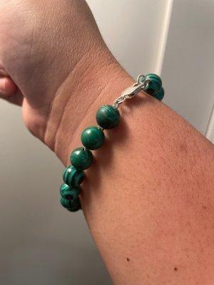 Restrung malachite beaded bracelet(beads I got from Cape Town).