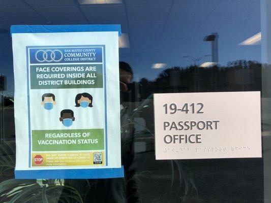 Signage outside Passport Office