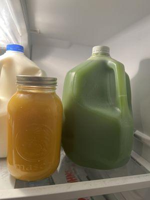 Celery Juice gallon. Ginger Turmeric Shots