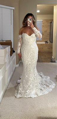 Wedding dress before alterations