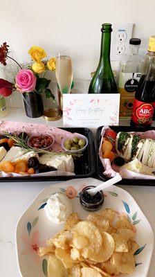 Cheese plate and tea sandwiches