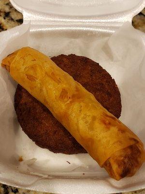 Crabcake and crab egg roll