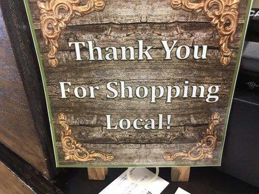 It's always important to shop local no matter where you live.