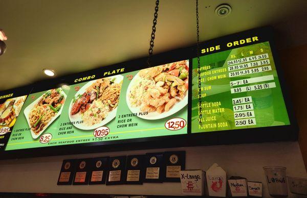 Menu as of January 2024