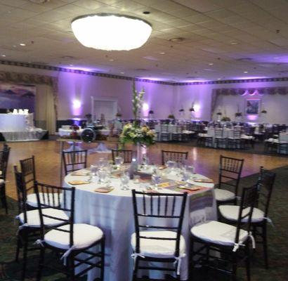 Our chiavari chairs, linens, and china gave an elegant flair to this couple's wedding.