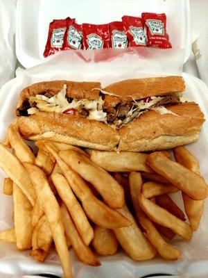 Cheese steak lunch