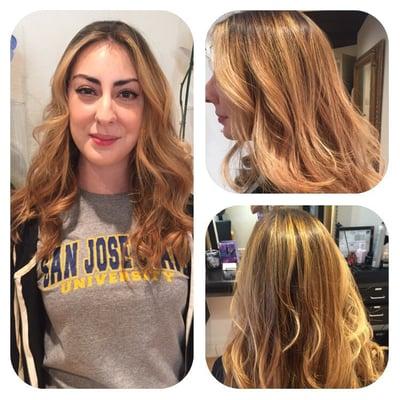 Bayalage ombré. Added more blond in the front to brighten up her pretty face ;)   text or call Angela 408-202-9537