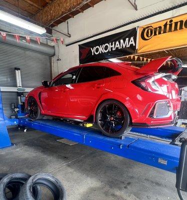 Honda Civic Type R in for Computer Alignment