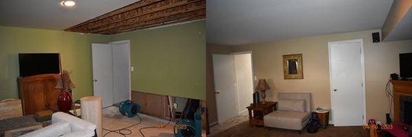 2023 WATER DAMAGE -- DEN BEFORE/AFTER