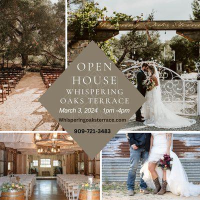 Your dream wedding awaits. Join us on March 3rd to explore a venue where rustic elegance meets timeless romance. Your Forever starts here!