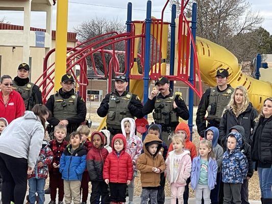 Police officers visiting PreK