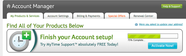 Finish your account setup?  Haha, how about adding another fee!