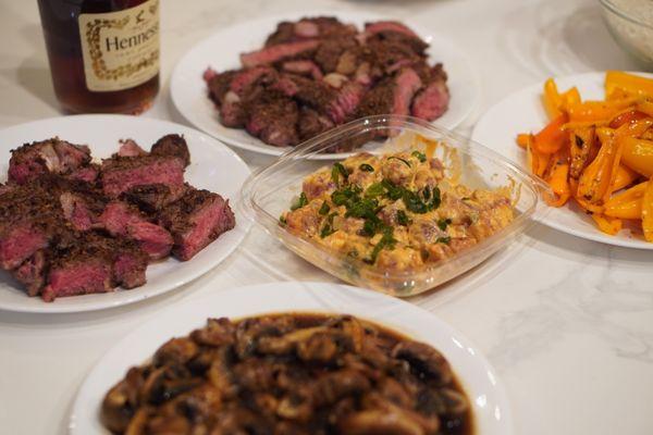 Dinner Is served back at our AIR BnB In Truckee, CA (thanks to Costco in reno) *4/5/23