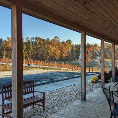 Front patio of Corteau Vineyards tasting room