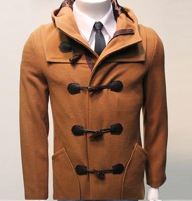 Schott Chestnut Wool Blend Duffle Coat