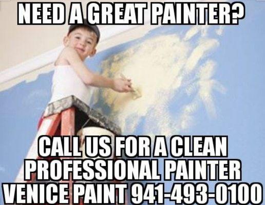 Let us help you find the best painters in Venice, we work with them. Call us at 941-493-0100