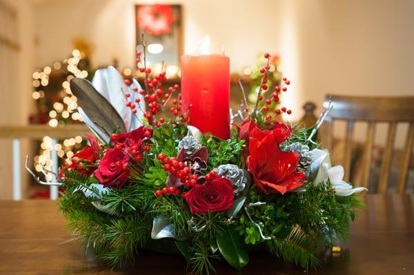 Beautiful holiday arrangement designed by the owners!