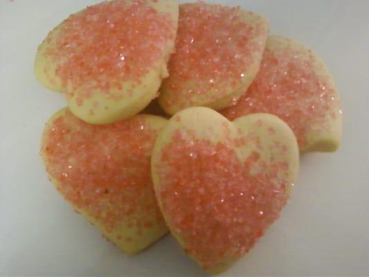 delicious valentine's treats! only 2.50 for a baggie of these tasty cookies.