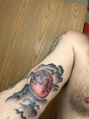 Blood moon tattoo, by Chris.