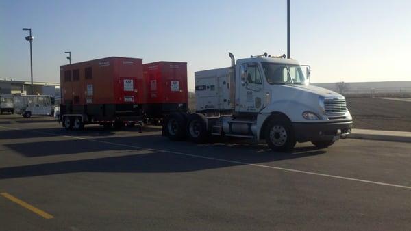 Generator service on the job site.