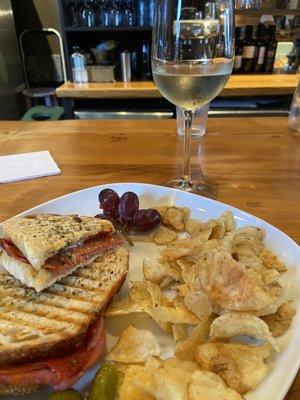 Italian panini and Pino Grigio