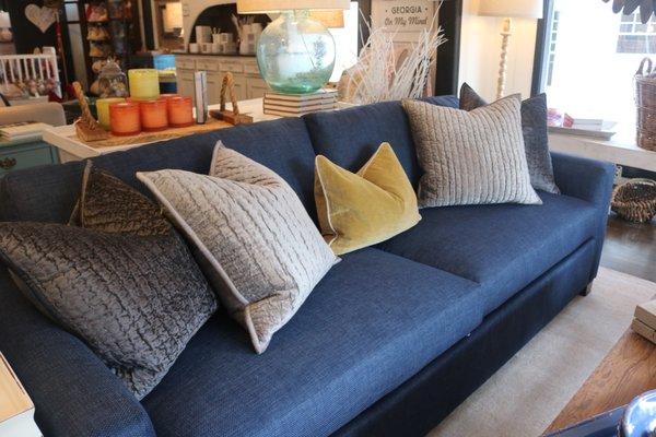 We offer custom upholstered pieces and are able to customize even more to fit your home!