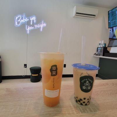 Tropical punch and brown sugar milk tea