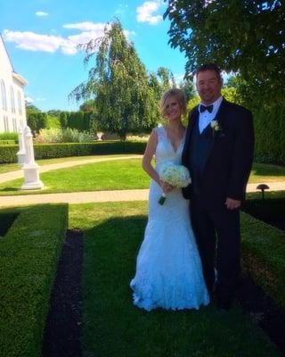 Our side gardens with a beautiful couple who I married in 2016