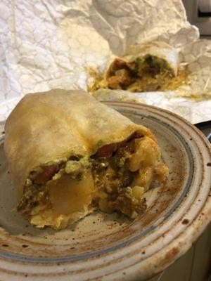 Buzz breakfast burrito with chorizo - to go