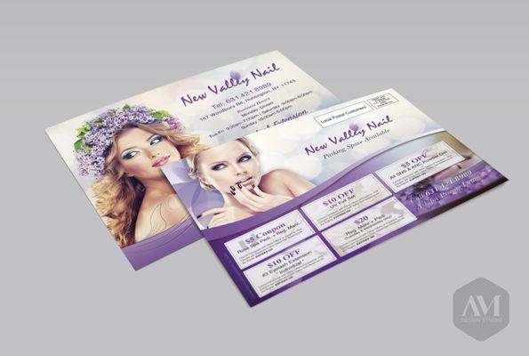 EDDM (Everydoor direct mail) Designed & Printed by AM Studio EDDM Design for Nails & Spa Businesses